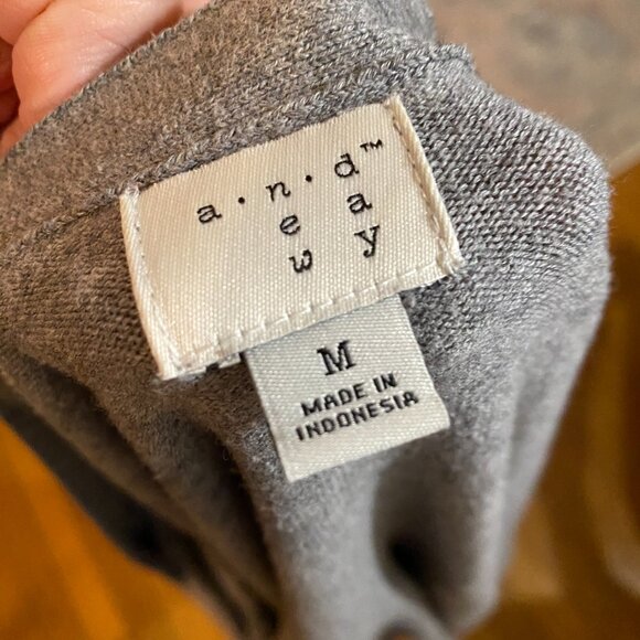 a new day Grey Boyfriend V-Neck Cardigan | Size M - Picture 8 of 8
